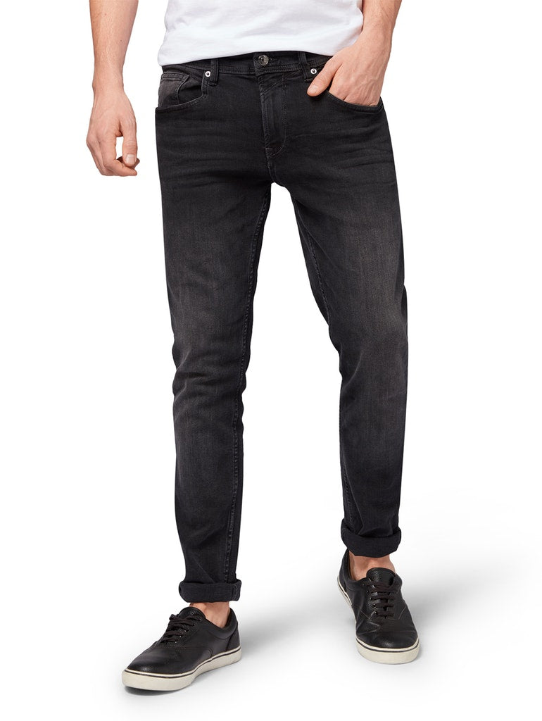 used dark stone black denim