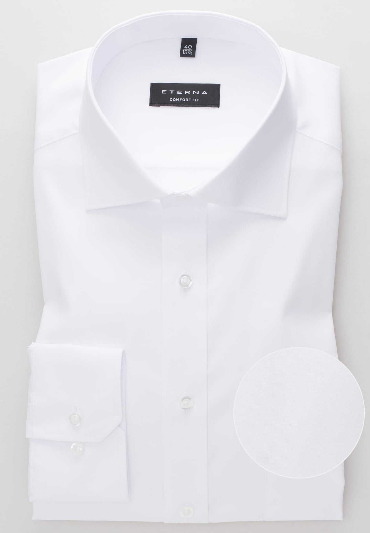 Eterna Langarm Hemd Comfort Fit Popeline (Weiss)