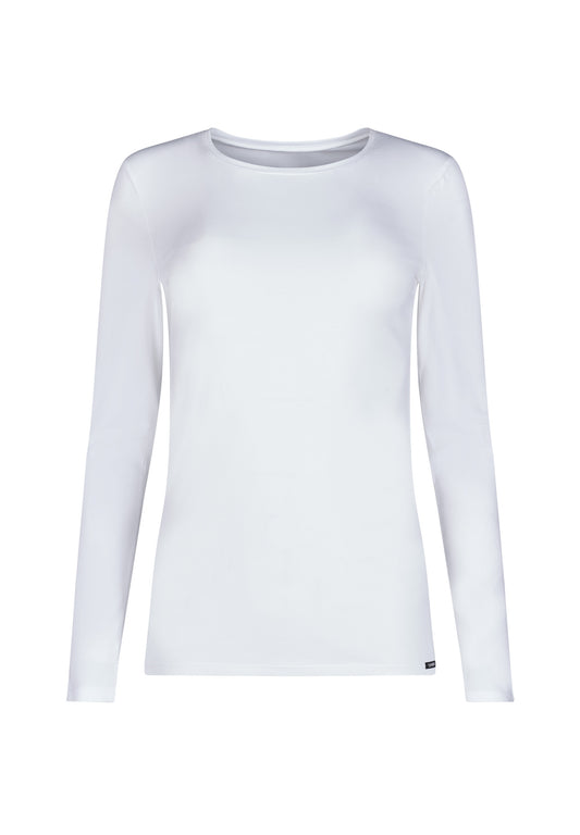 Skiny Damen Shirt langarm Cotton Essentials (White)