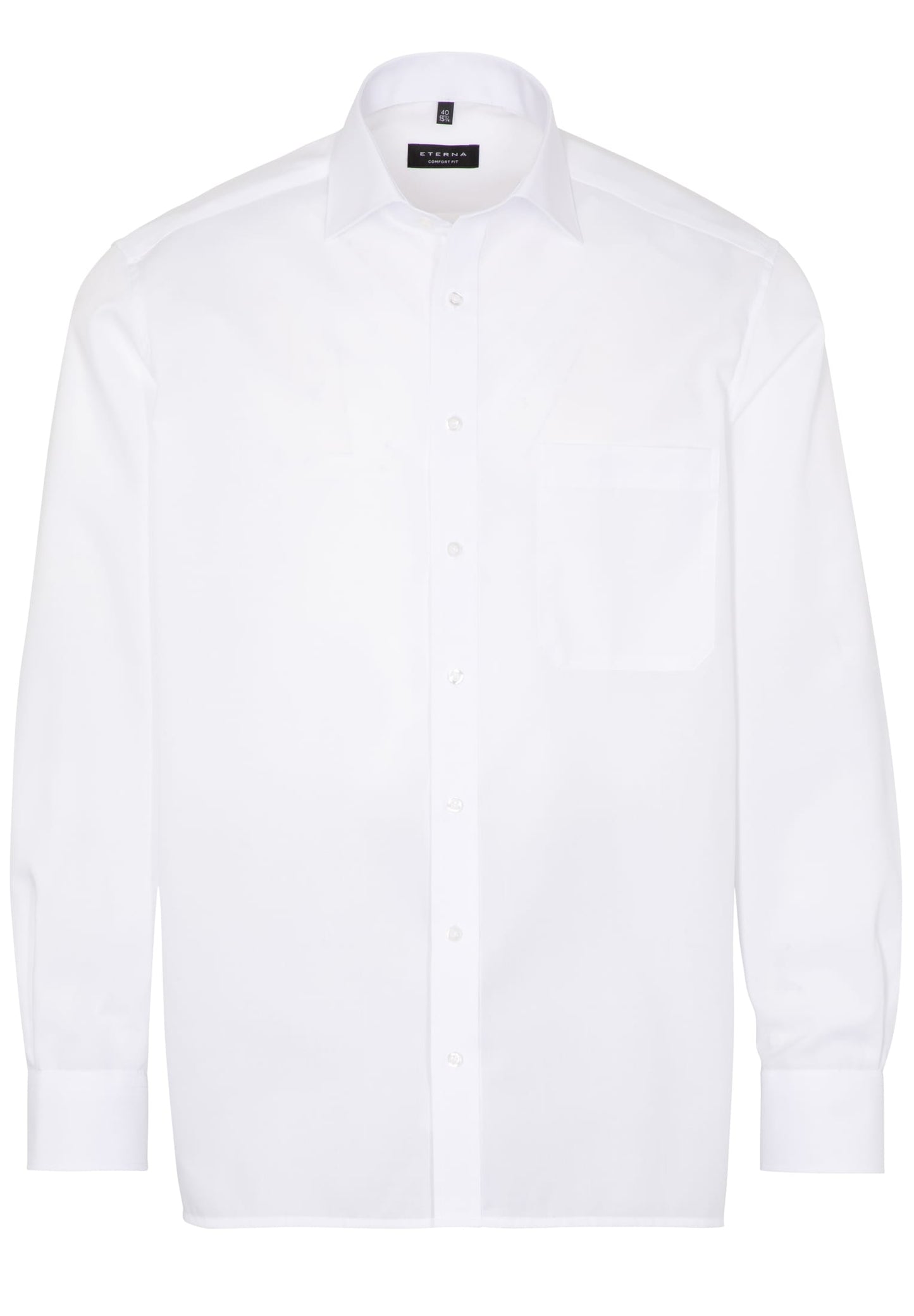 Eterna Langarm Hemd Comfort Fit Popeline (Weiss)