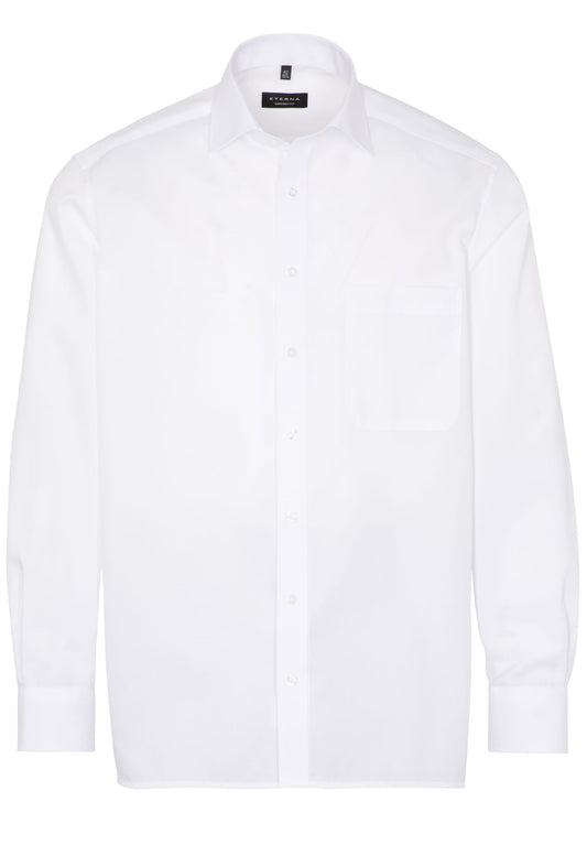 Eterna Langarm Hemd Comfort Fit Popeline (Weiss)