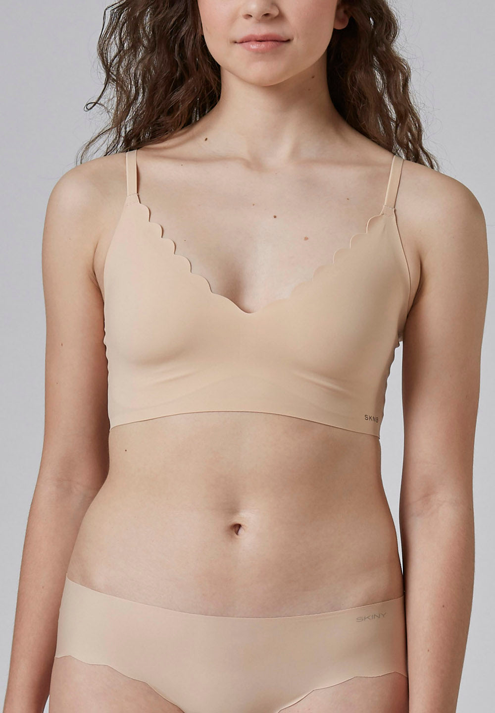 Skiny Damen Bustier herausnehmbare Pads Micro Essentials (Beige)
