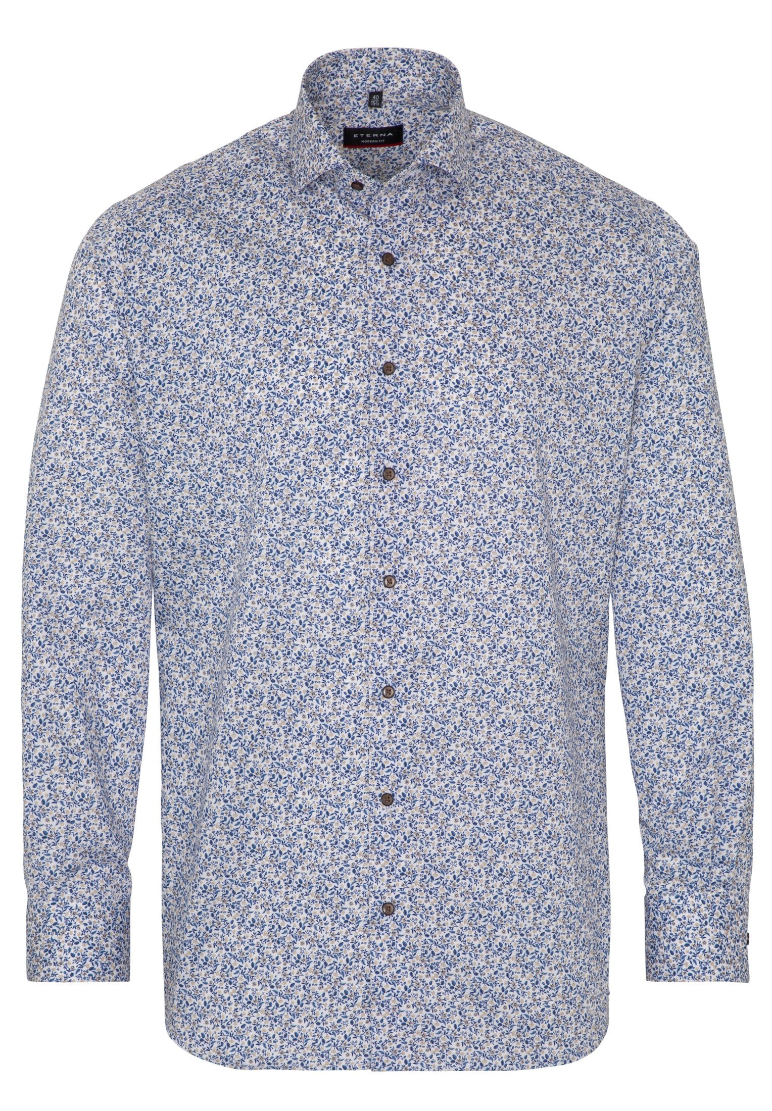 Eterna Langarm Hemd Modern Fit Twill (Champagner)