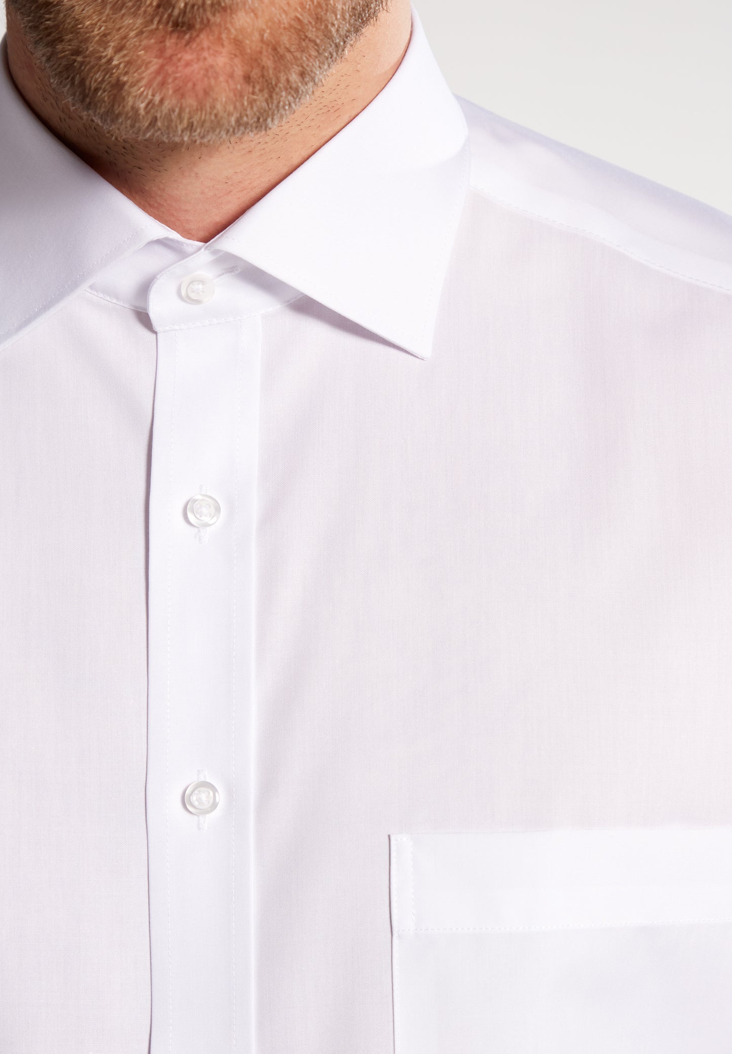 Eterna Langarm Hemd Comfort Fit Popeline (Weiss)