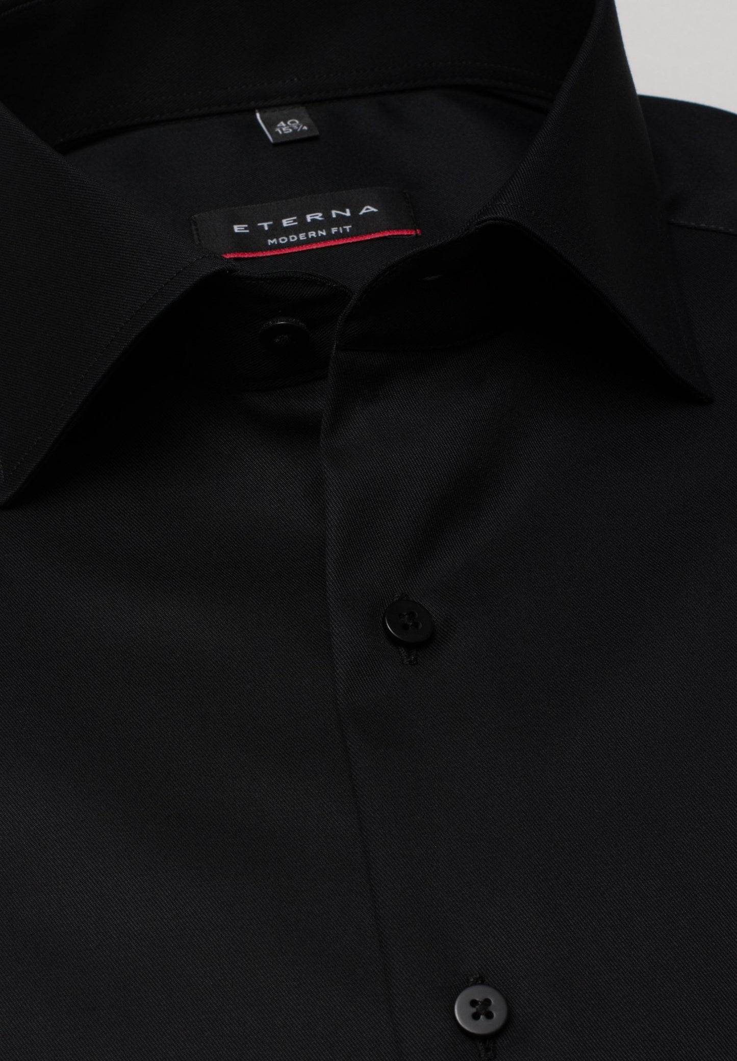 Eterna Langarm Hemd Modern Fit Cover Shirt Twill (Schwarz)