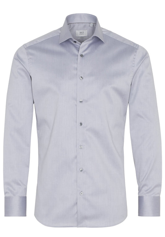 Eterna Langarm Hemd Slim Fit Gentle Shirt Twill (Stahlgrau)