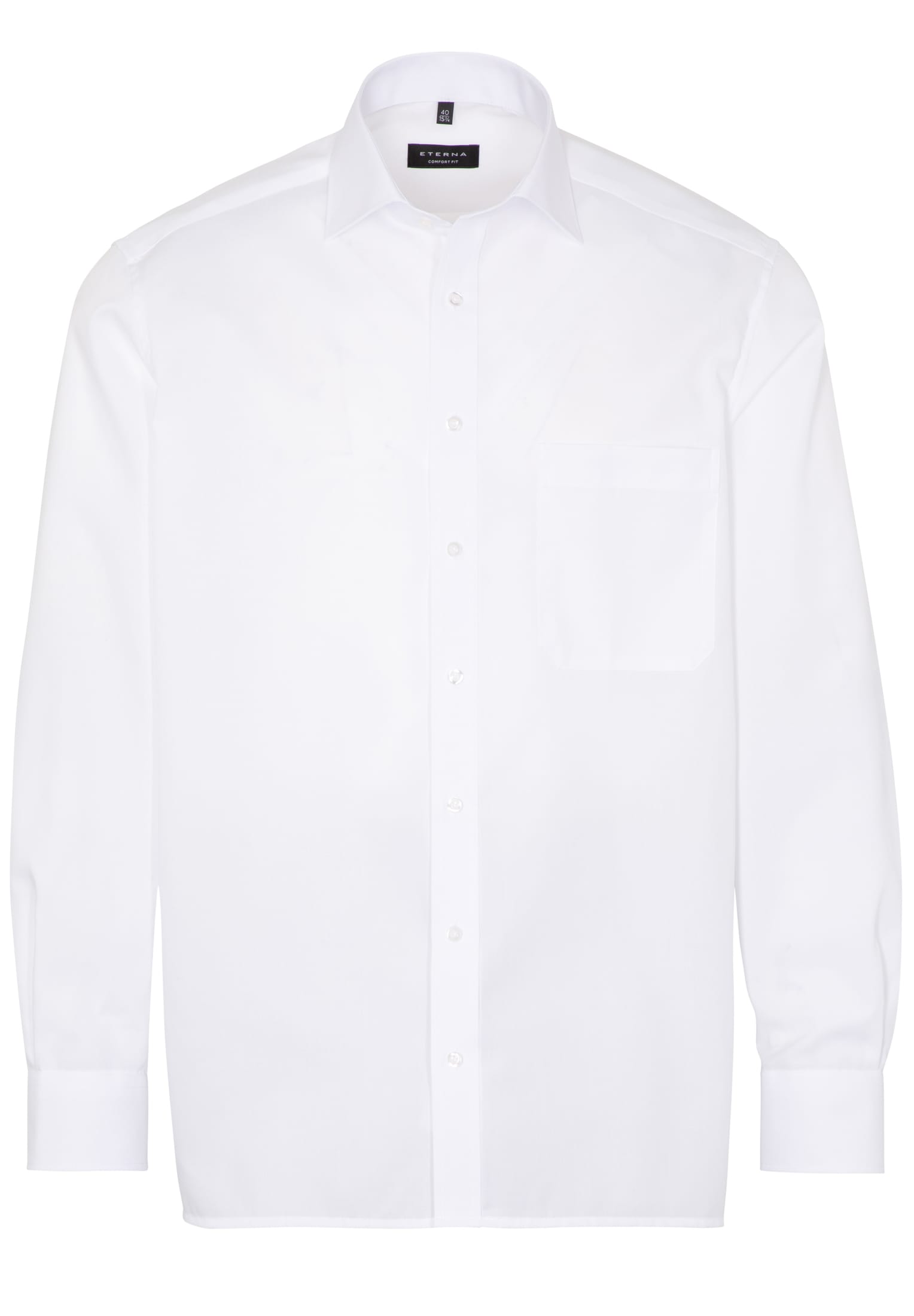 Eterna Langarm Hemd Comfort Fit Popeline (Weiss)