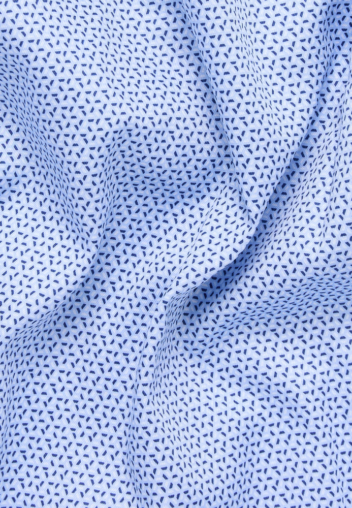 ETERNA bedrucktes Baumwollhemd MODERN FIT (Blau)