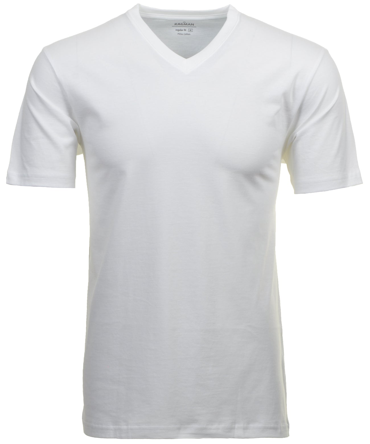 RAGMAN Doppelpack - 2 T-Shirts mit V-Ausschnitt (Weiss)