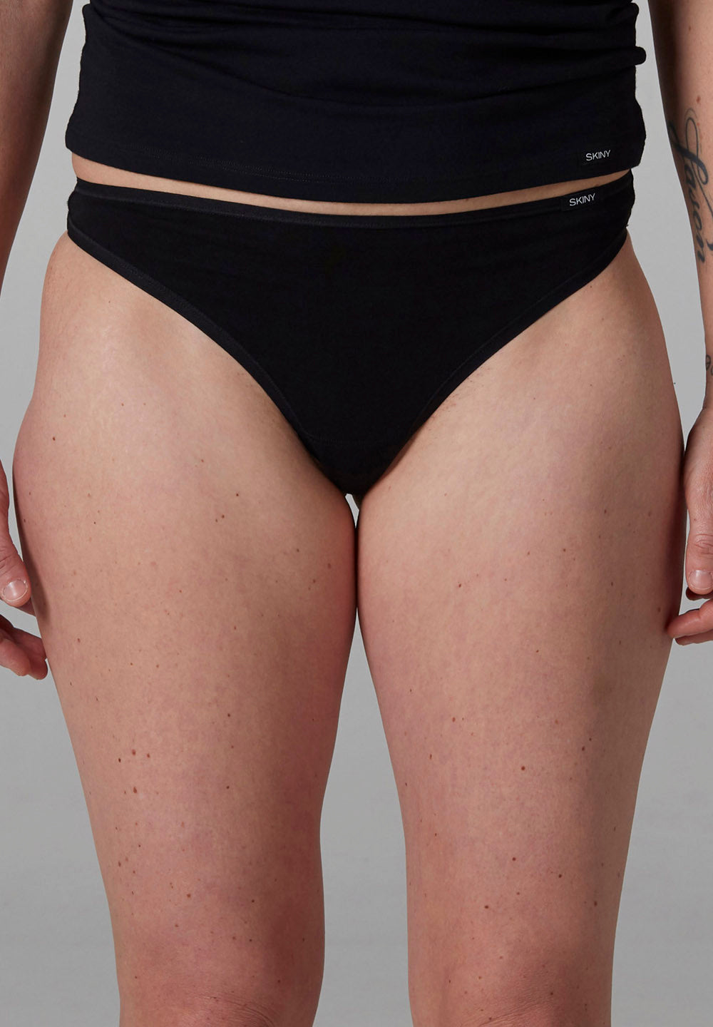 Skiny Damen String 2er Pack Advantage Cotton (Black)