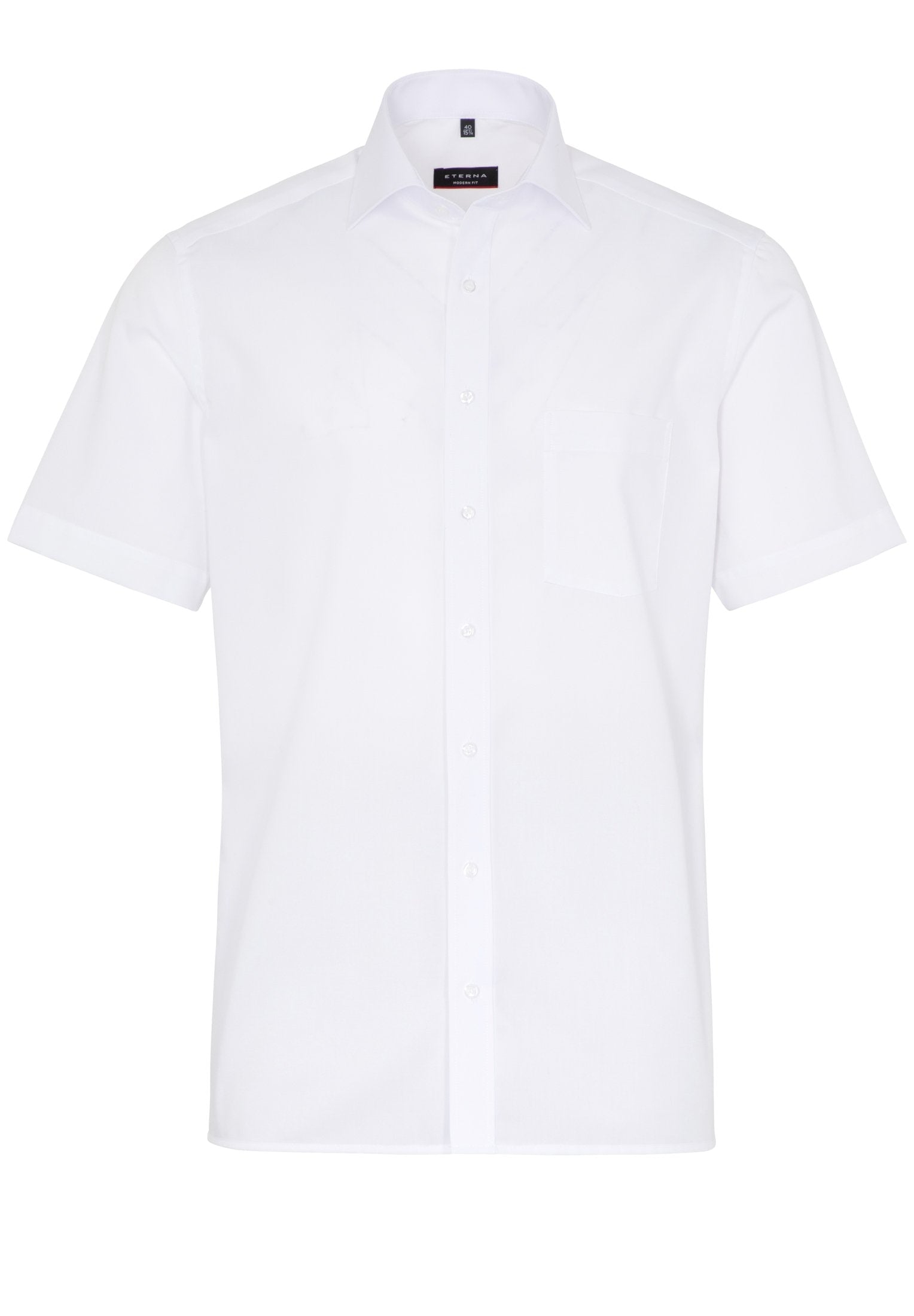 Eterna Kurzarm Hemd Modern Fit Popeline (Weiss)
