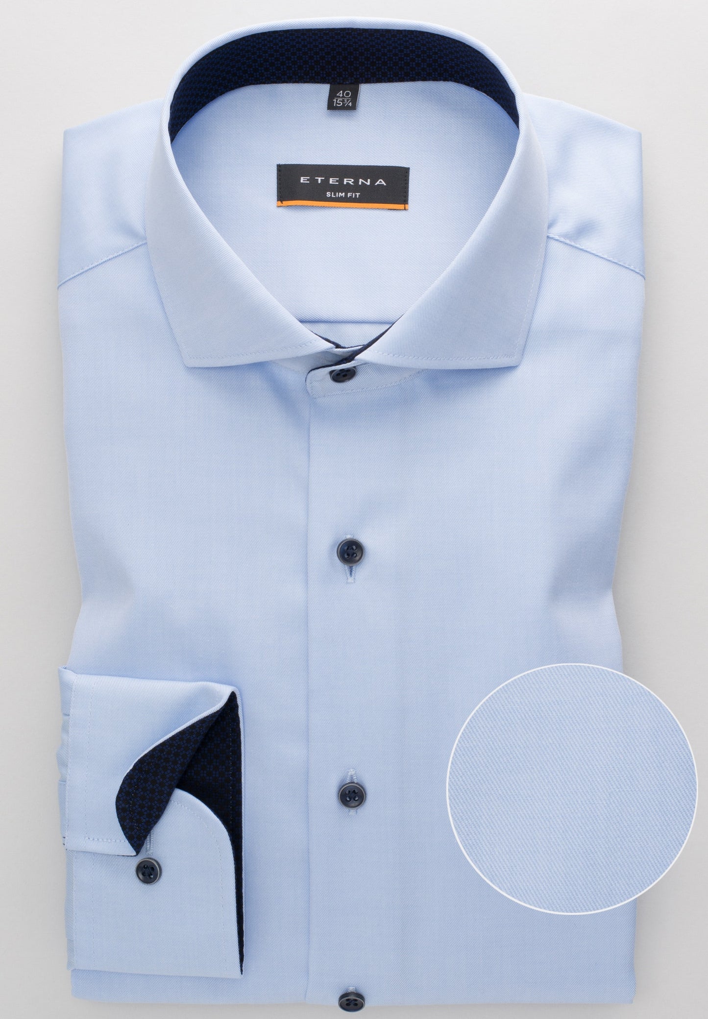 Eterna Langarm Hemd Slim Fit Cover Shirt Twill (Hellblau)