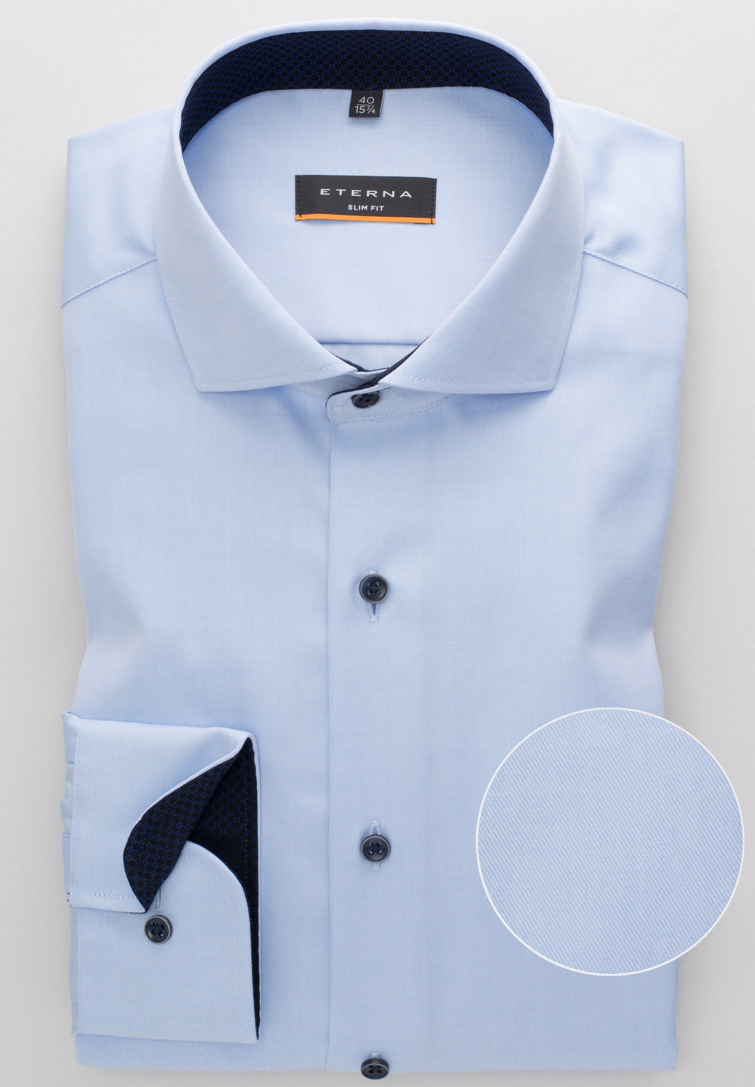Eterna Langarm Hemd Slim Fit Cover Shirt Twill (Hellblau)