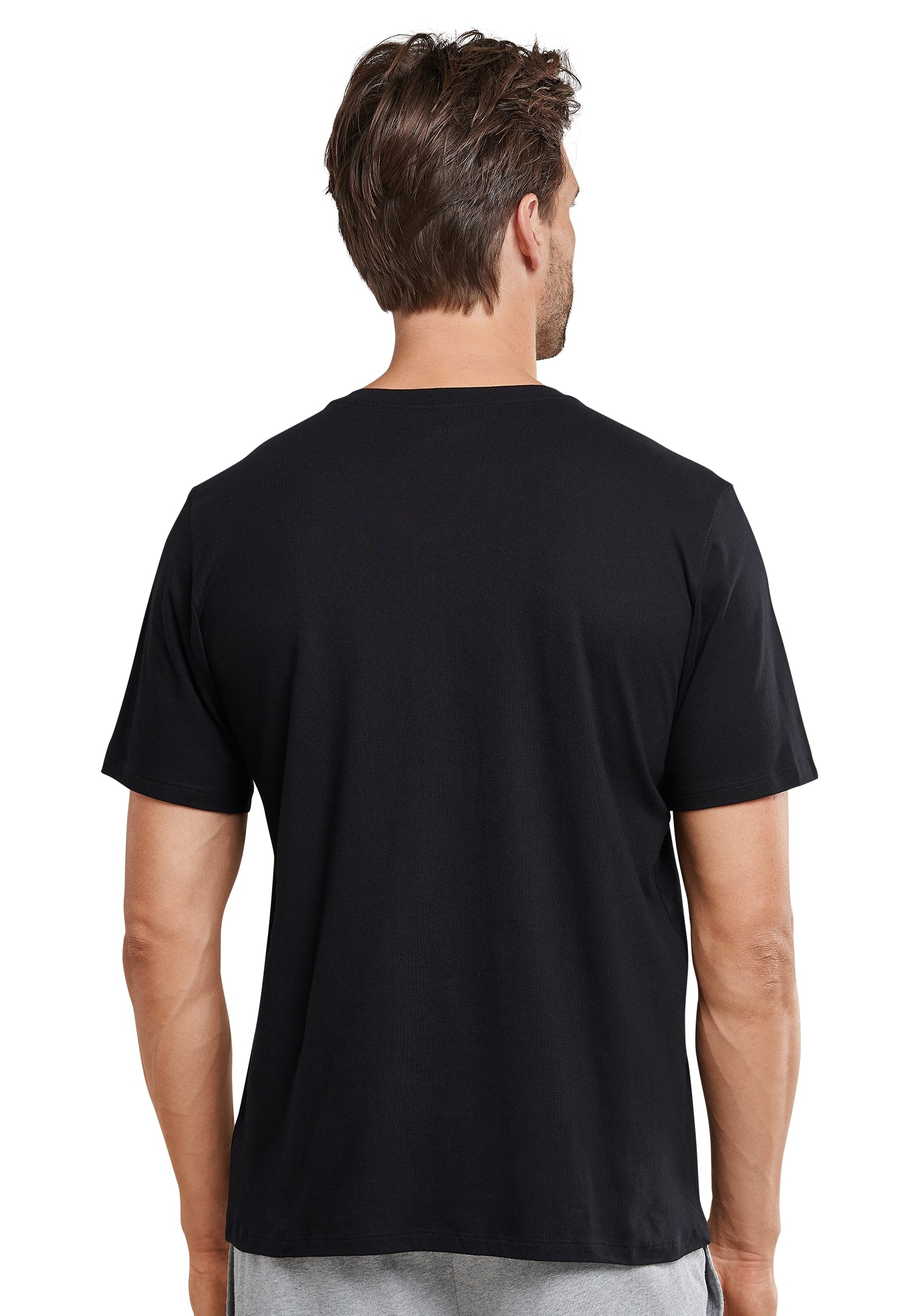 T-shirt Knopfleiste (Schwarz)