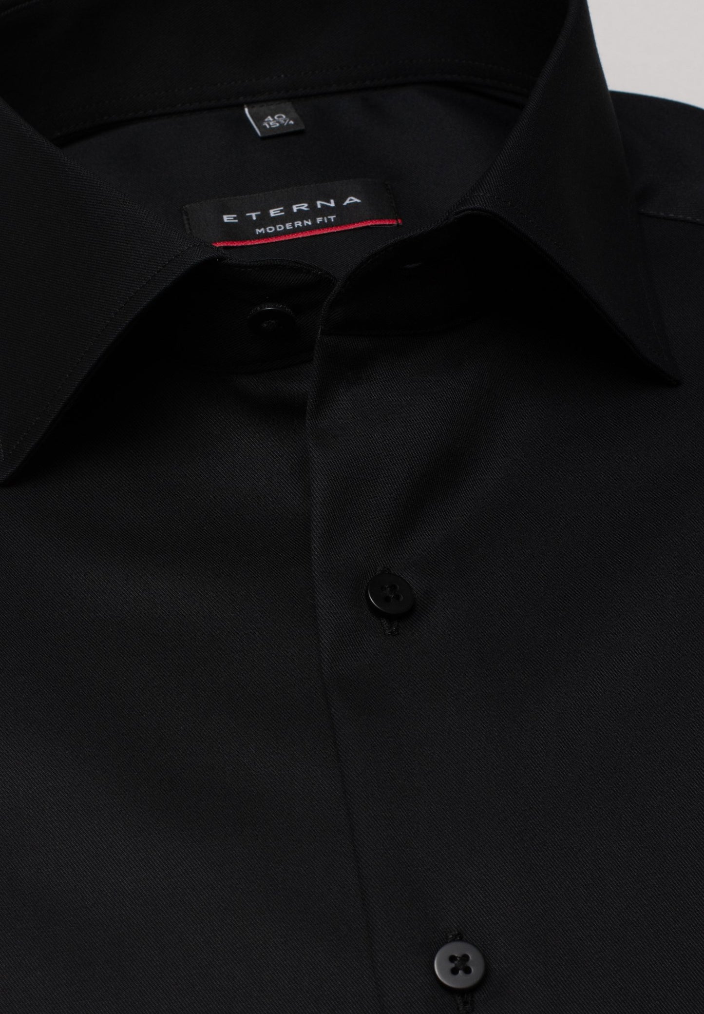 Eterna Langarm Hemd Modern Fit Cover Shirt Twill (Schwarz)