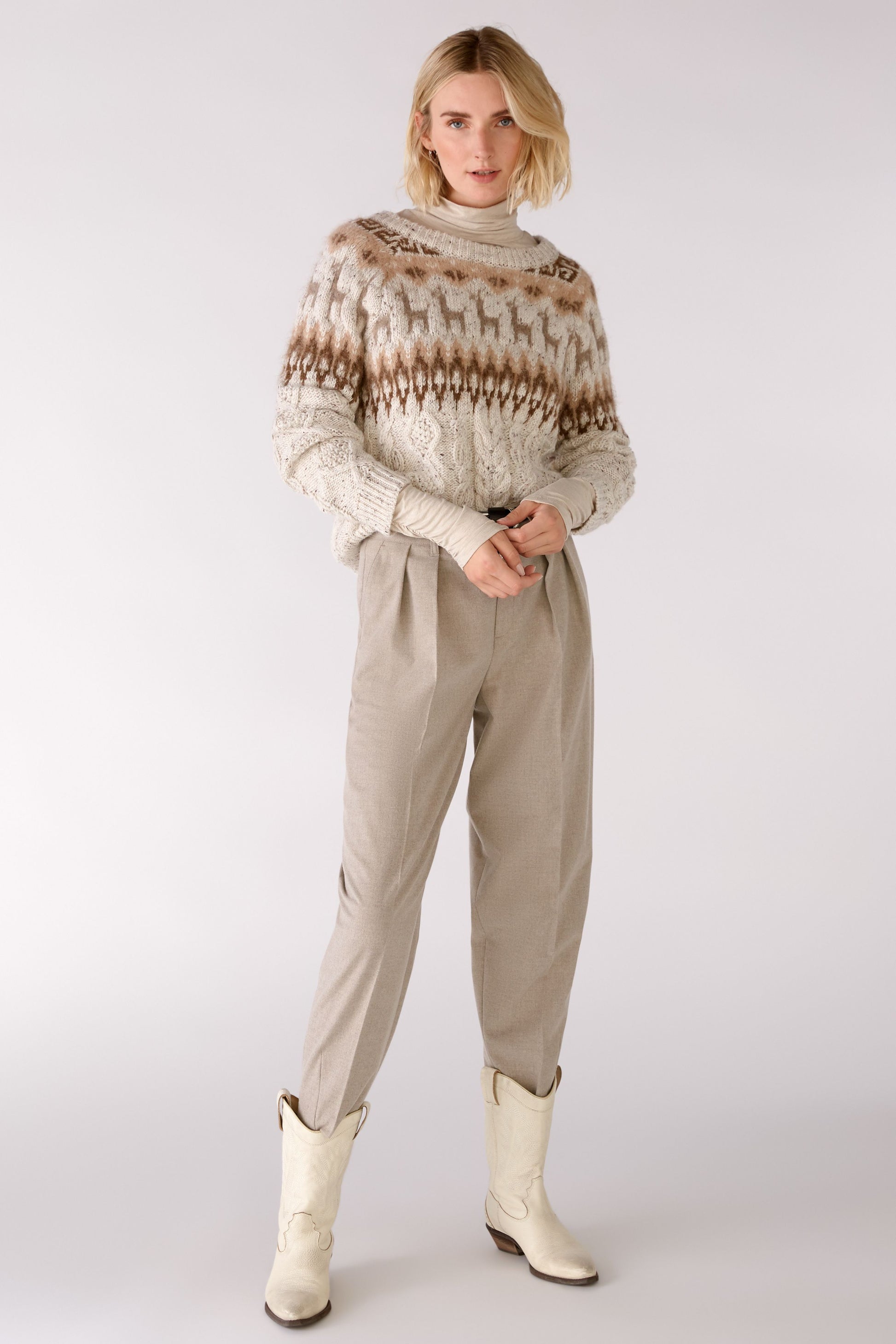 Langarmshirt mit Rollkragen (Light Stone)