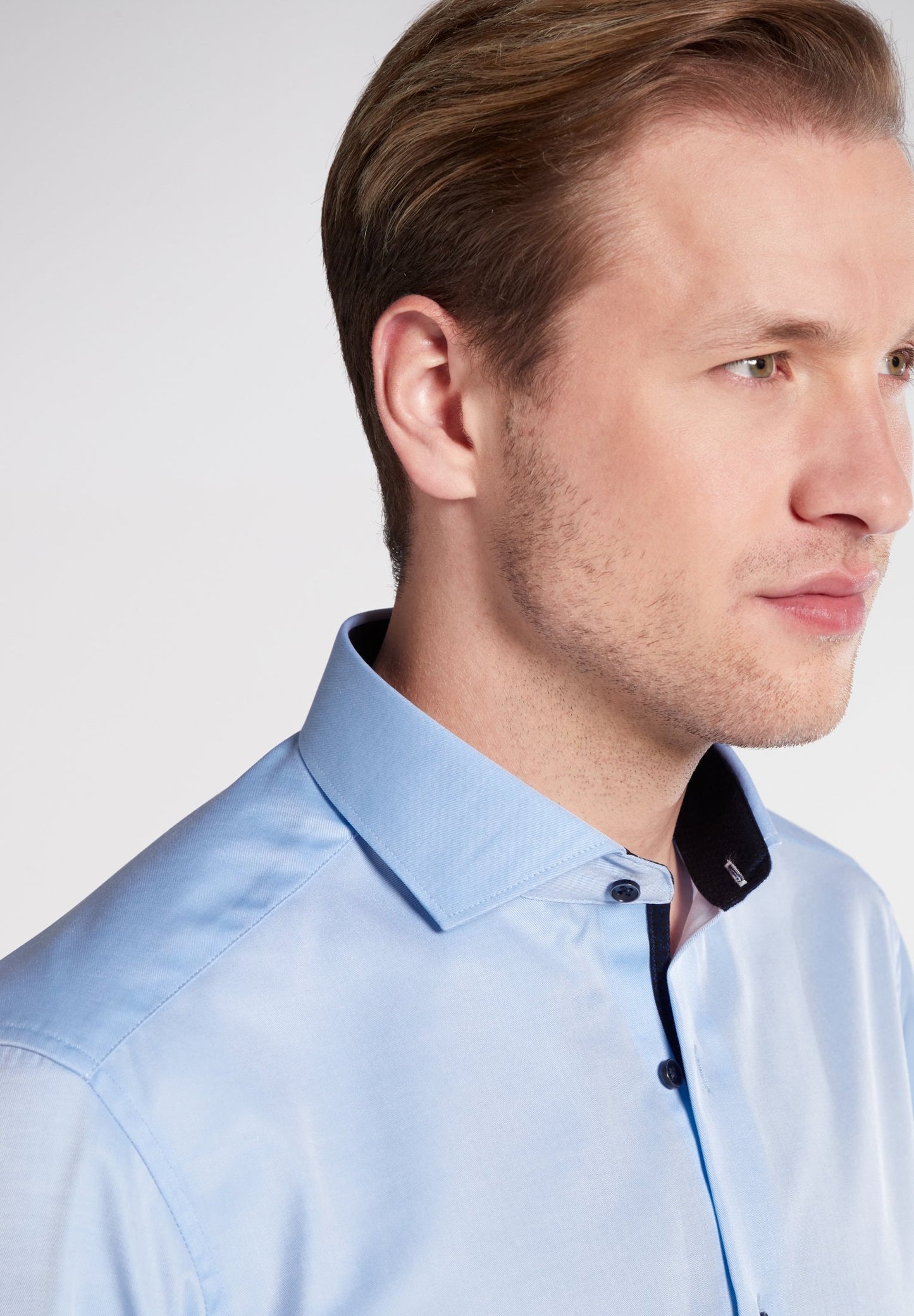 Eterna Langarm Hemd Slim Fit Cover Shirt Twill (Hellblau)