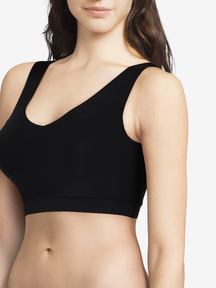 SOFTSTRETCH Bustier mit Soft Cups, V-Ausschnitt (Schwarz)