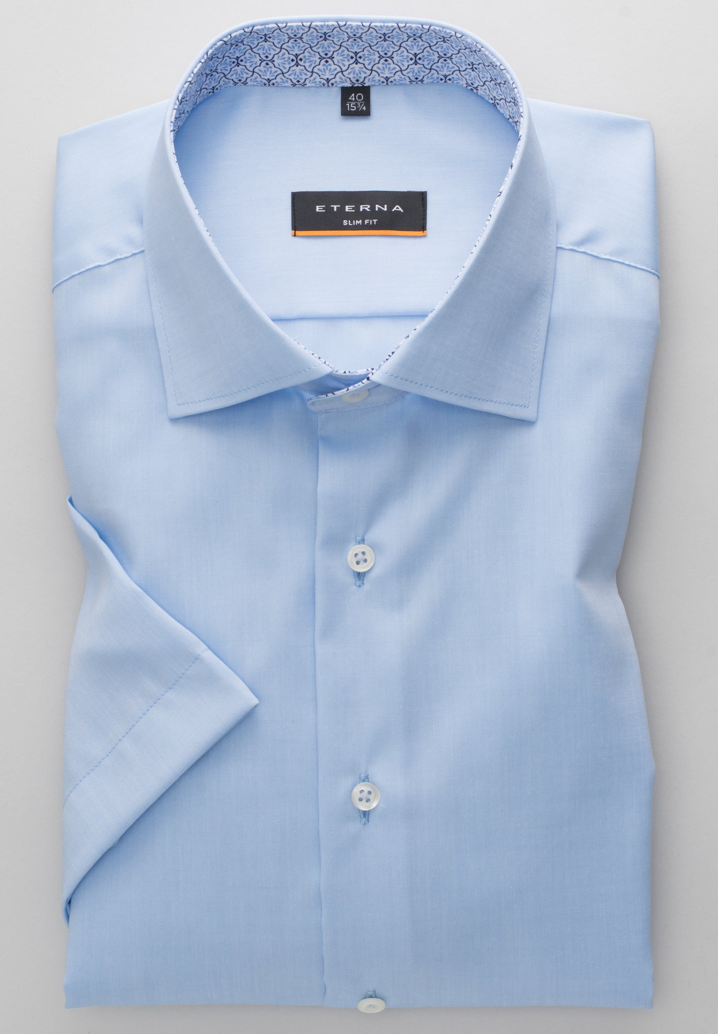 Eterna Kurzarm Hemd Slim Fit Pinpoint (Hellblau)