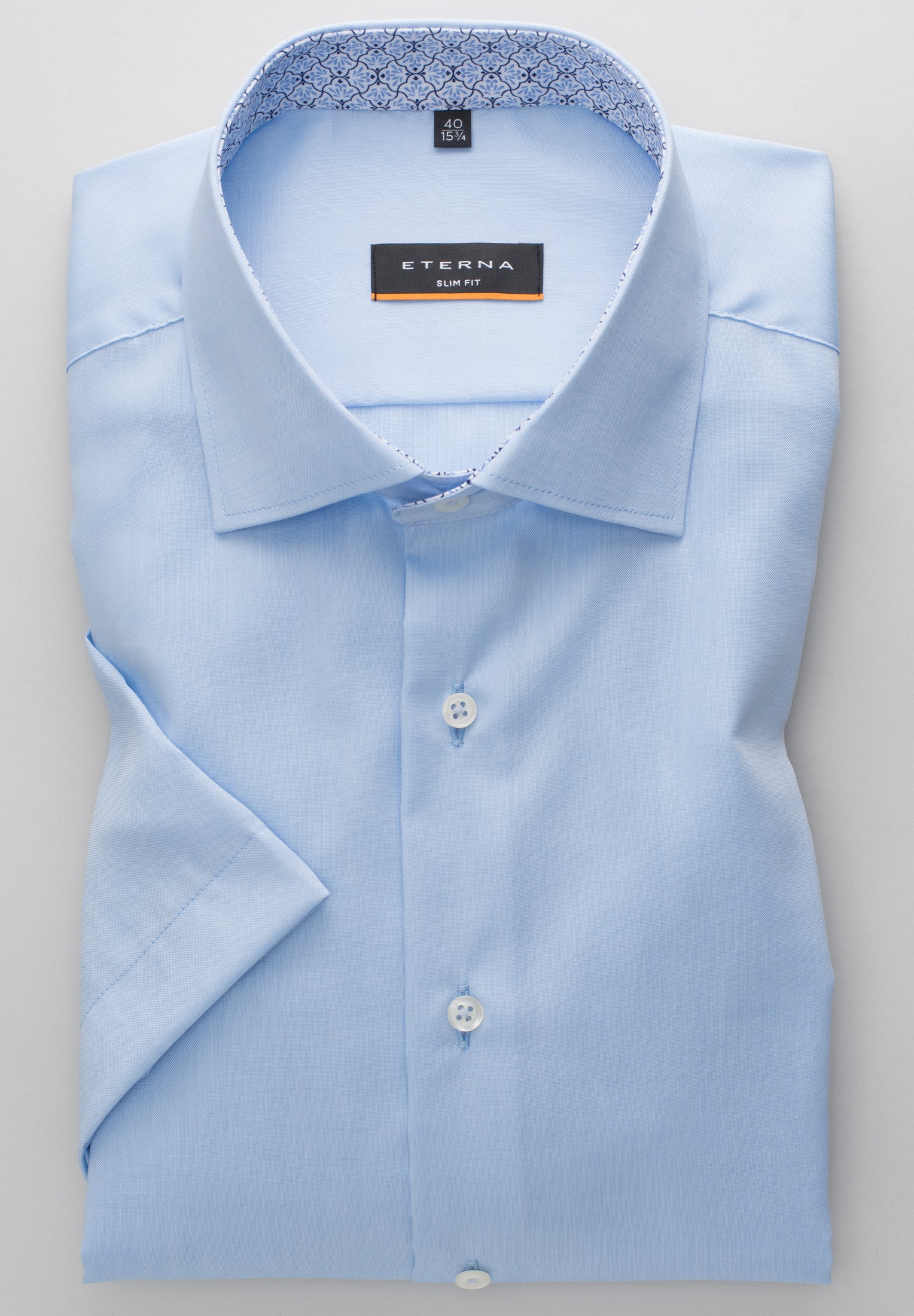 Eterna Kurzarm Hemd Slim Fit Pinpoint (Hellblau)