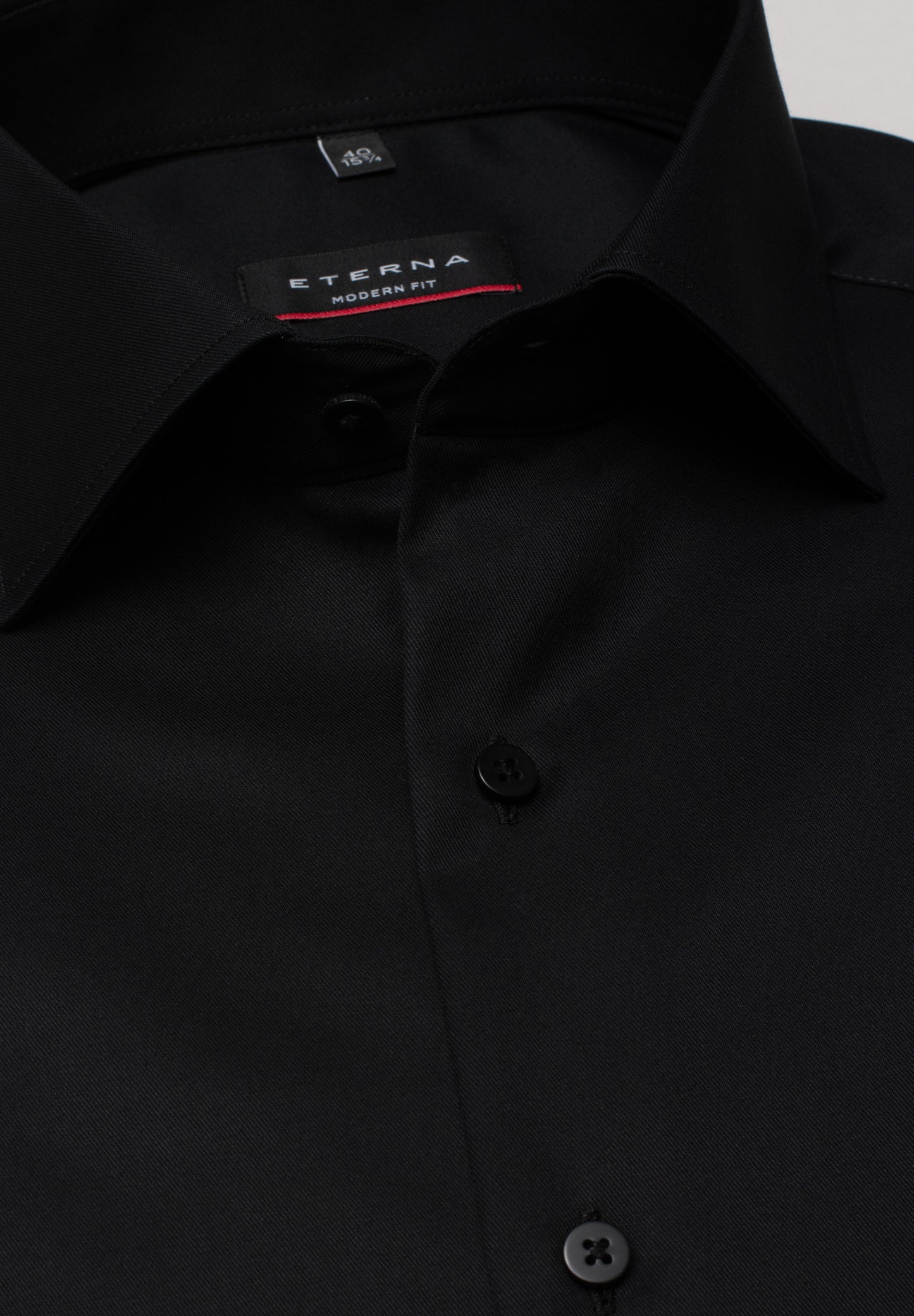Eterna Langarm Hemd Modern Fit Cover Shirt Twill (Schwarz)