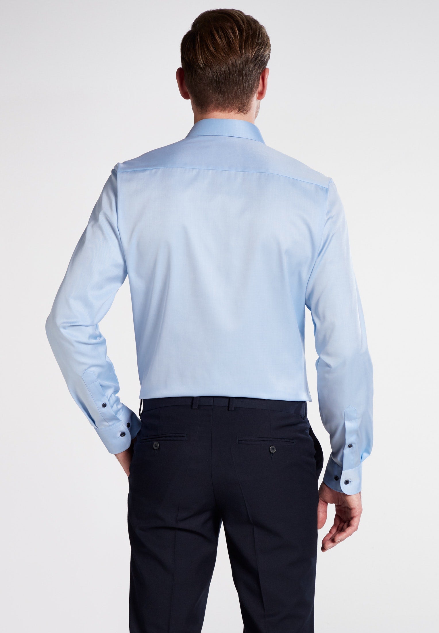 Eterna Langarm Hemd Slim Fit Cover Shirt Twill (Hellblau)