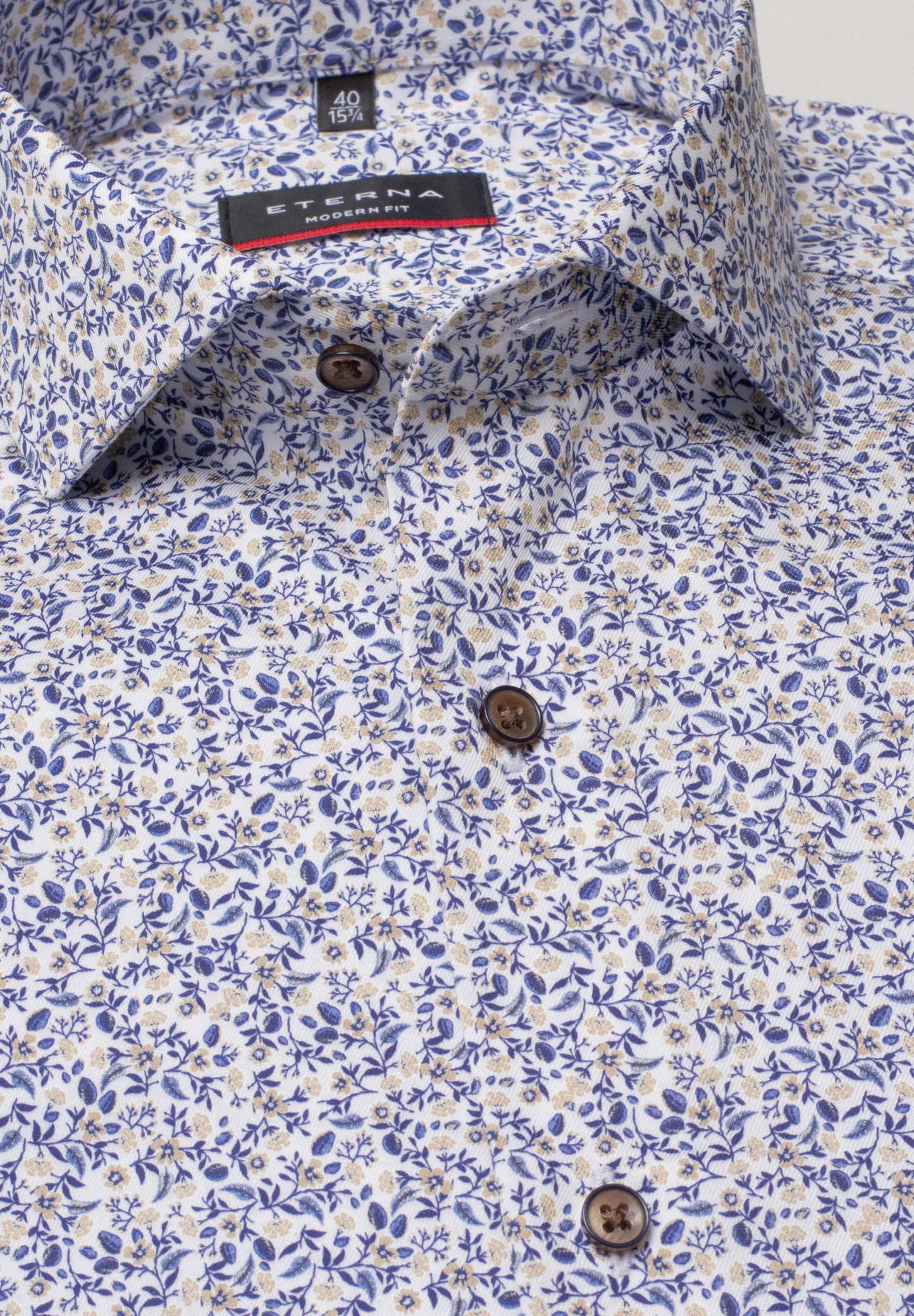 Eterna Langarm Hemd Modern Fit Twill (Champagner)