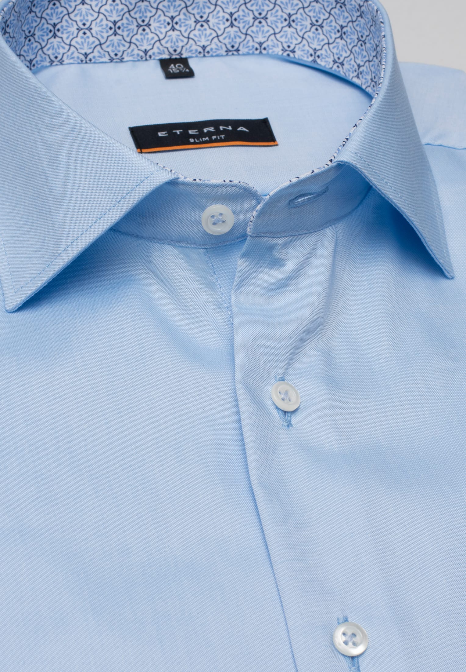 Eterna Kurzarm Hemd Slim Fit Pinpoint (Hellblau)