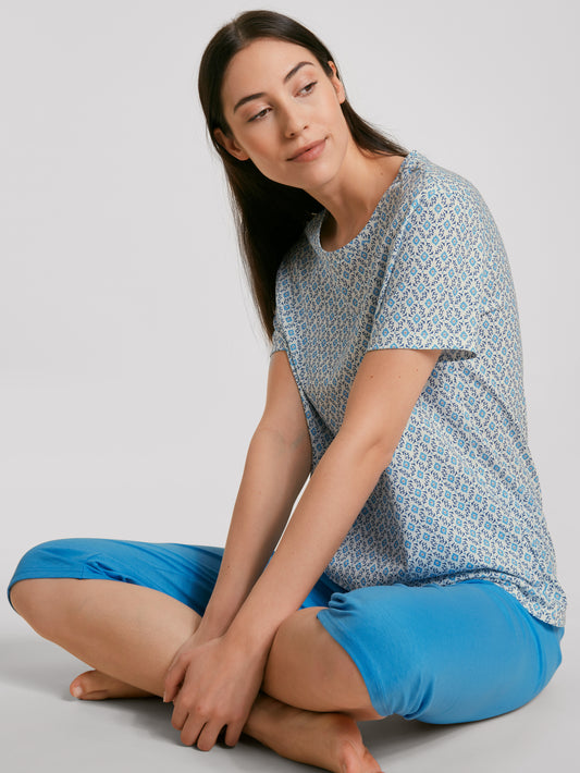 DAMEN Pyjama 3/4 (Azurit Blue)