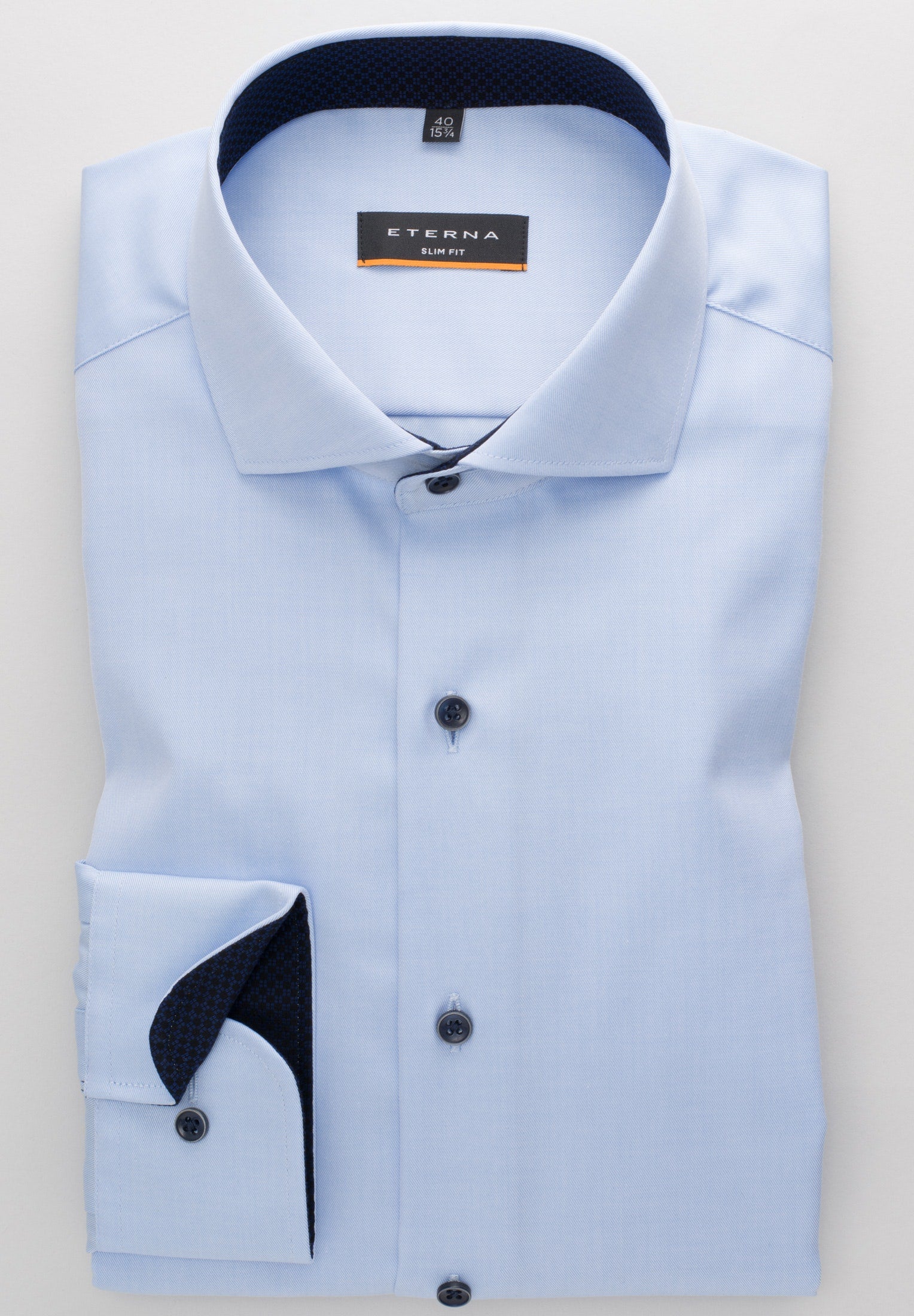 Eterna Langarm Hemd Slim Fit Cover Shirt Twill (Hellblau)