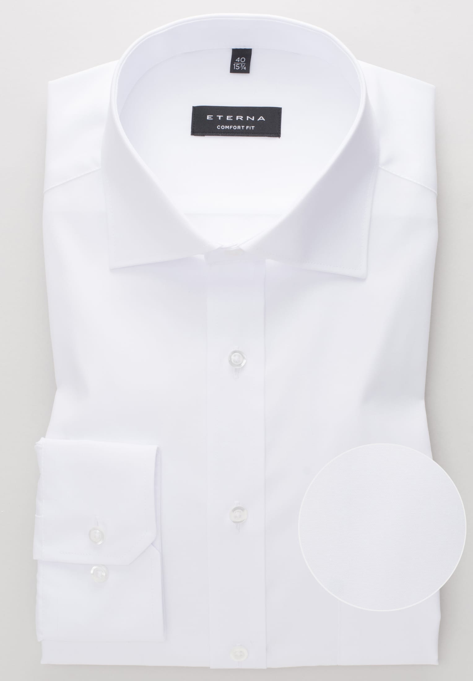 Eterna Langarm Hemd Comfort Fit Popeline (Weiss)