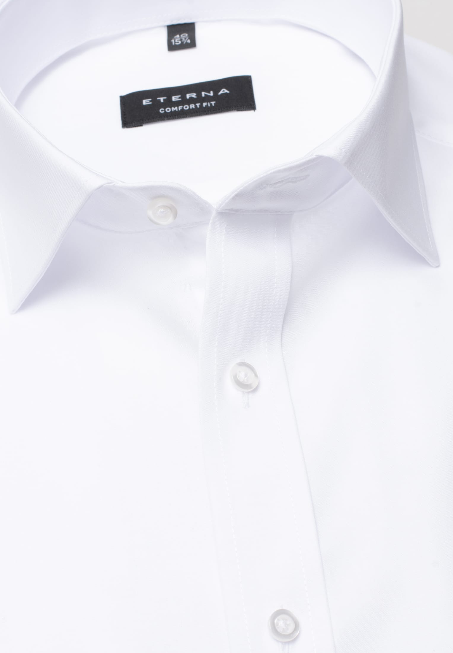 Eterna Langarm Hemd Comfort Fit Popeline (Weiss)